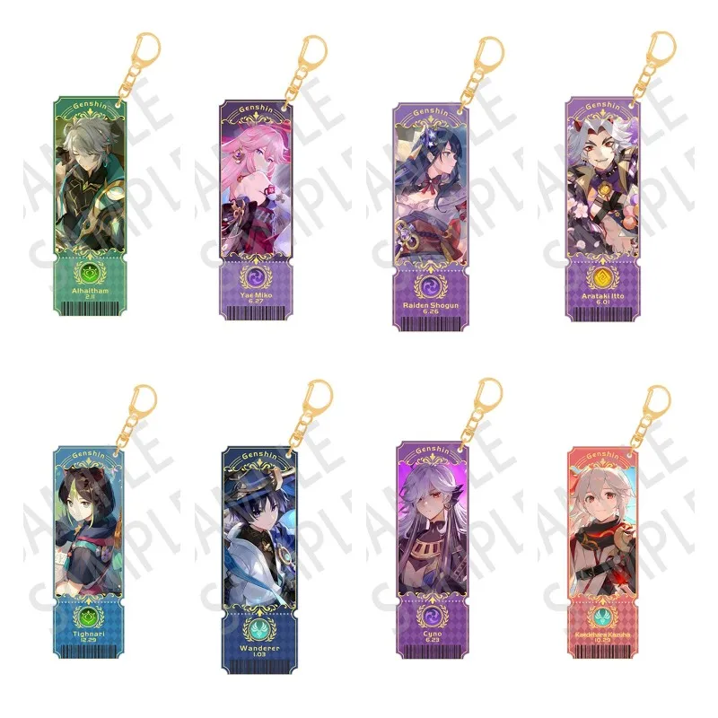 

Genshin Impact Anime Figures Alhaitham Raiden Shogun Acrylic Key Chain Yae Miko Xiao Character Keyring Pendant Decor Fans Gift