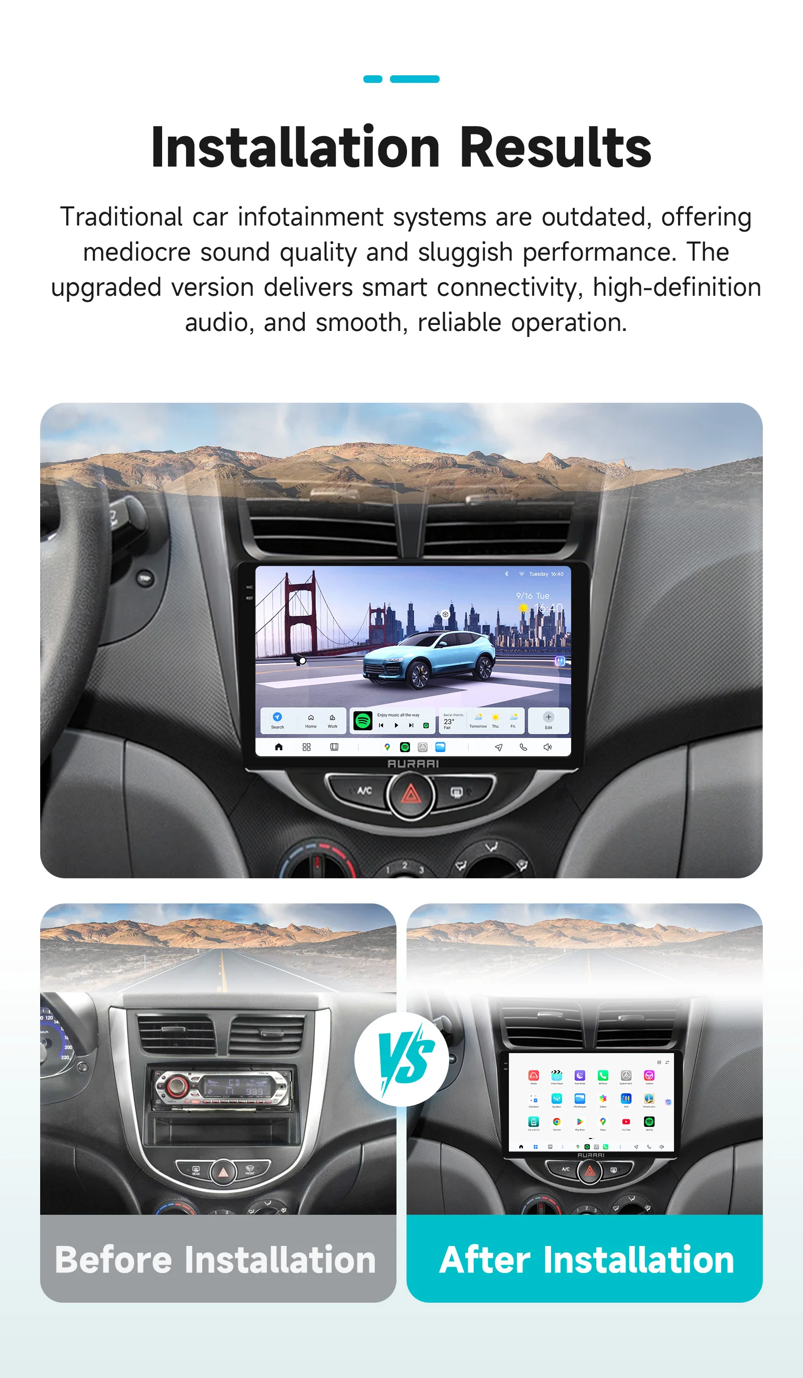 Фото Автомагнитола 4G-LTE Octa Core для Hyundai Solaris/Accent/Verna 2010-2016 с поддержкой беспроводного CarPlay, Android Auto, Navi AI Pro, FM, 360 №3