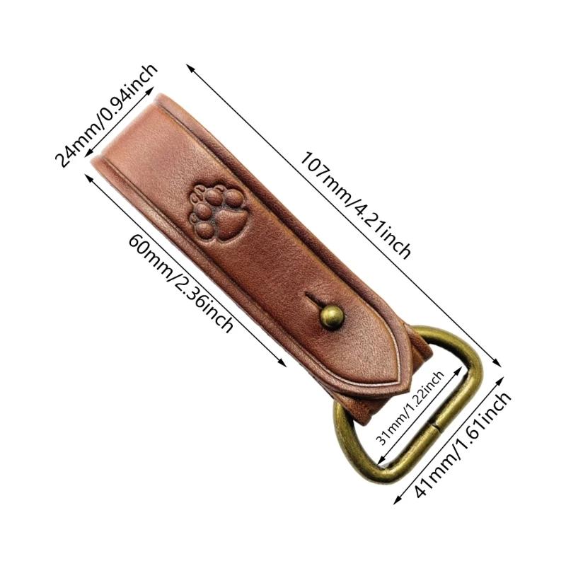 A9LD Пряжка для ремня с D-образными кольцами Кожаный держатель кожаный крючок