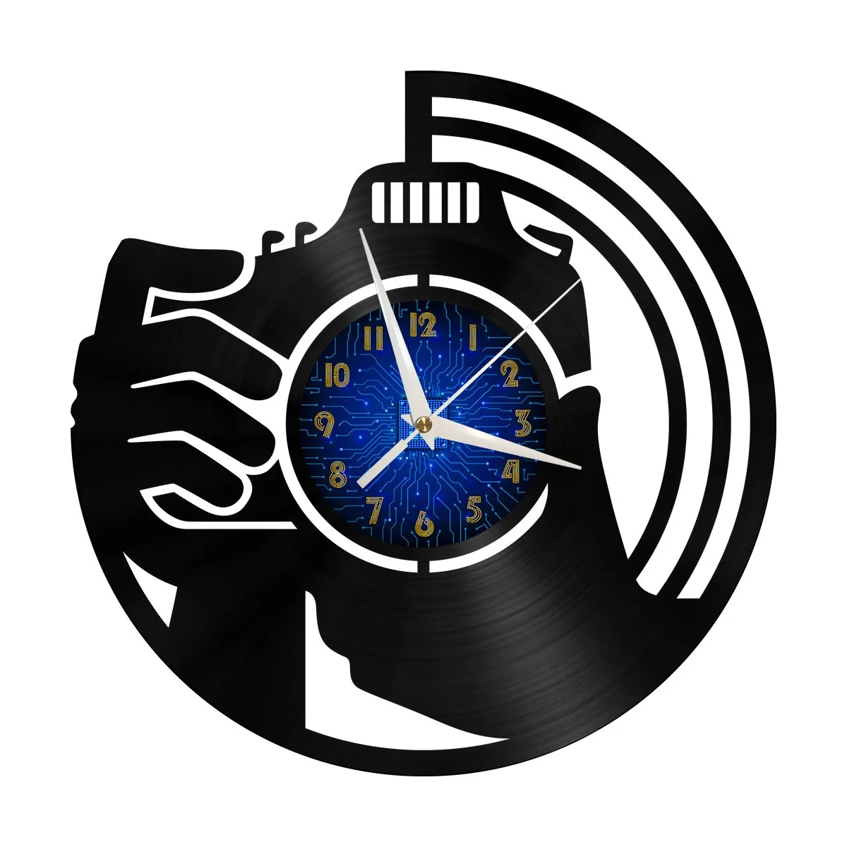

Camera to Take Pictures Vinyl Wall Clock, Vinyl Record Clock Wall Art Silent & Non-ticking