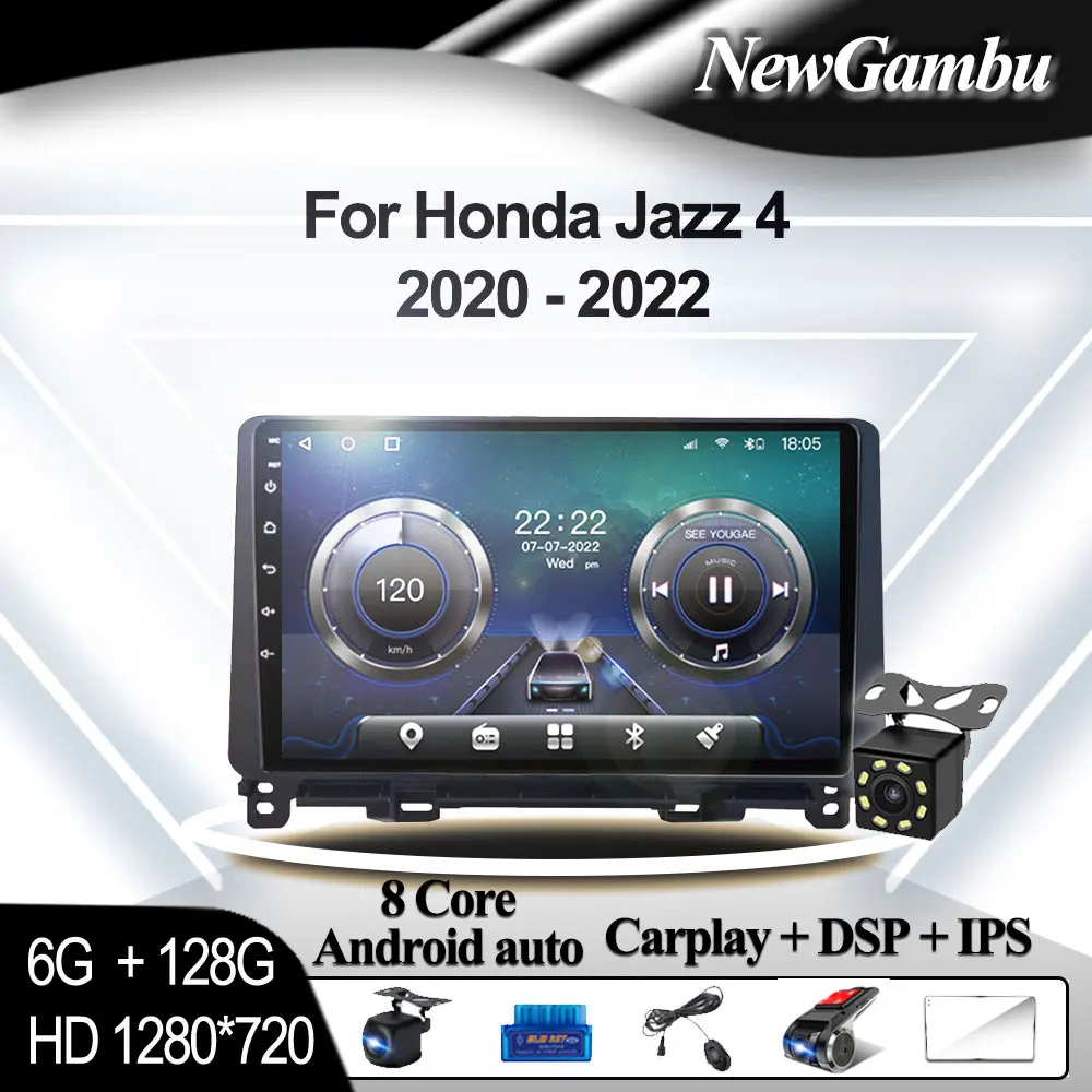 

Автомобильный мультимедийный плеер, стерео-система на Android, 10 дюймов, с кабелем 2020-2022, GPS, Wi-Fi, RDS, для Honda Jazz 4, типоразмер 2DIN