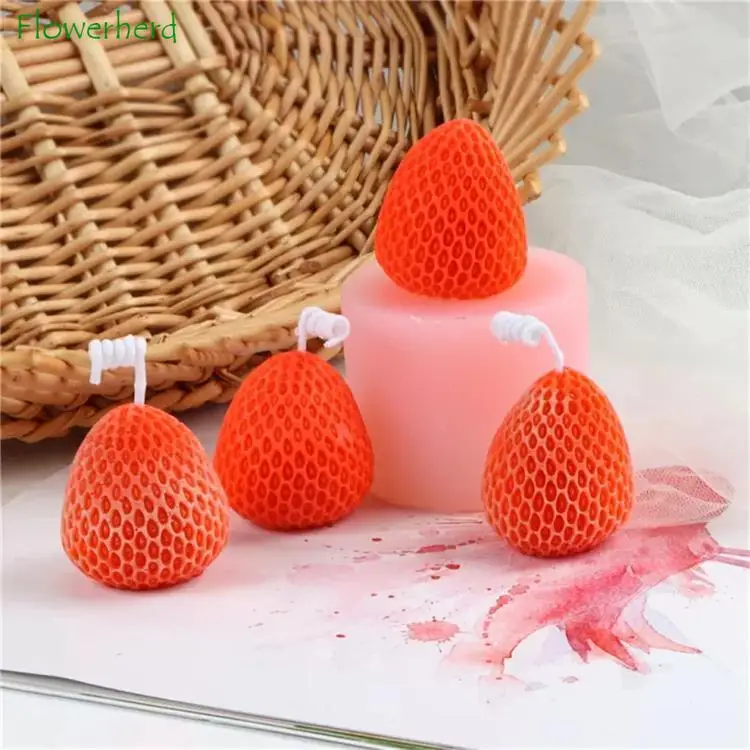 

Strawberry Candle Silicone Mould DIY Fruit Series Aromatherapy Candle Mould Creative Handmade Soap Mould Candle Making