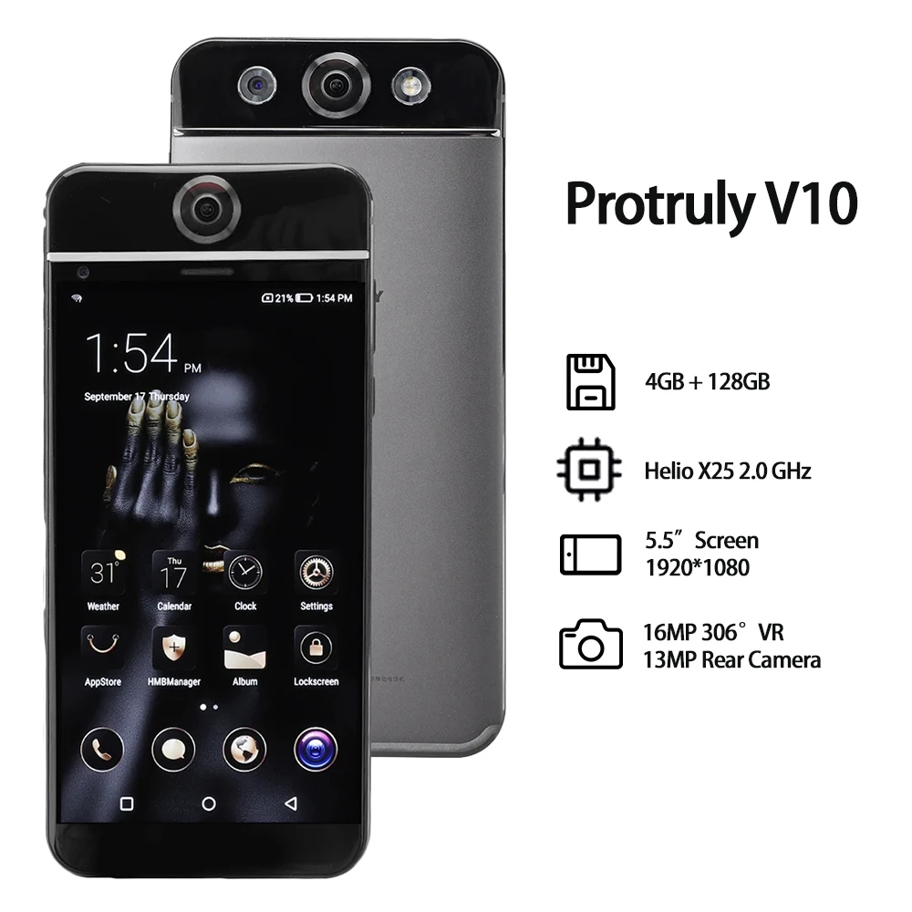 Protruly V10 Deca Core 5.5 128GB ROM 4GB RAM Helio X25 16MP VR SmartPhone 360° Panoramic Camera LTE Mobile Original Cellphone