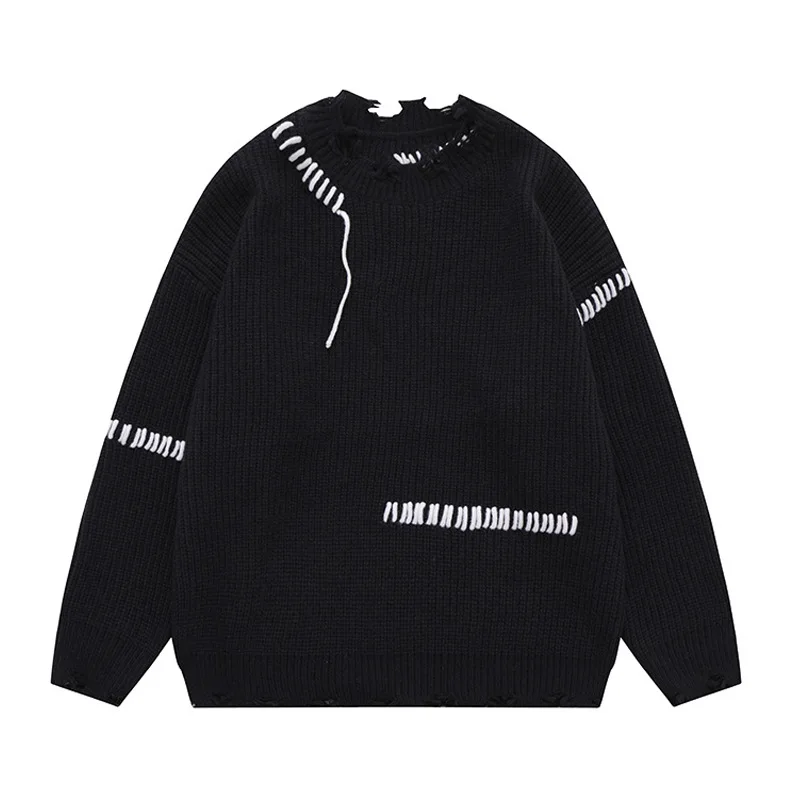 

Men Jumper Sweaters Winter Harajuku Letter Pullover Hip Hop Oversized knitwear O-Neck knits Fashion Autumn Streetwear Sweaters