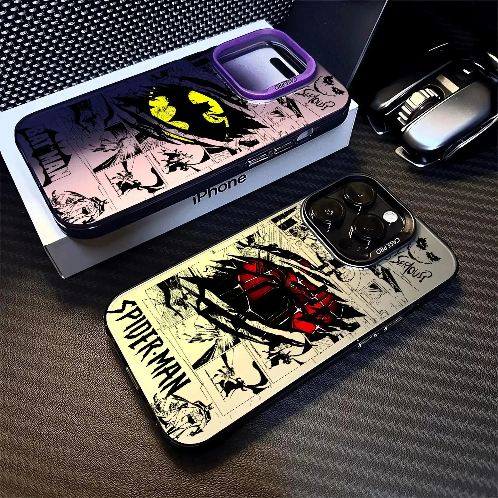 Phone Case For iPhone 16 15 14 13 12 11 Pro Max X XR XSMAX 8 7 Plus Candy Matte B-Batmans Spiders-Man Shockproof Back Cover