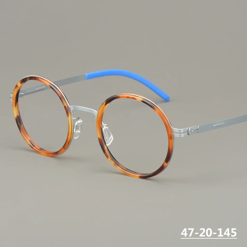 Немецкие очки с круглой оправой без винтов Oroshi для мужчин и женщин ацетатные