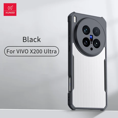 Xundd для VIVO X200 Ultra чехол с подушкой безопасности противоударный задний полосатый прозрачный чехол для телефона с защитой камеры, акрил + корпус из ТПУ
