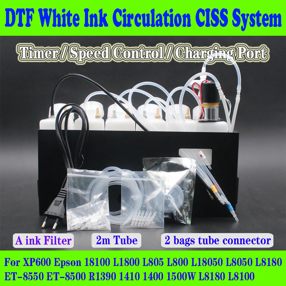 L18050 DTF Модифицированный комплект циркуляции белых чернил СНПЧ DIY для Epson L1800 L800 L805