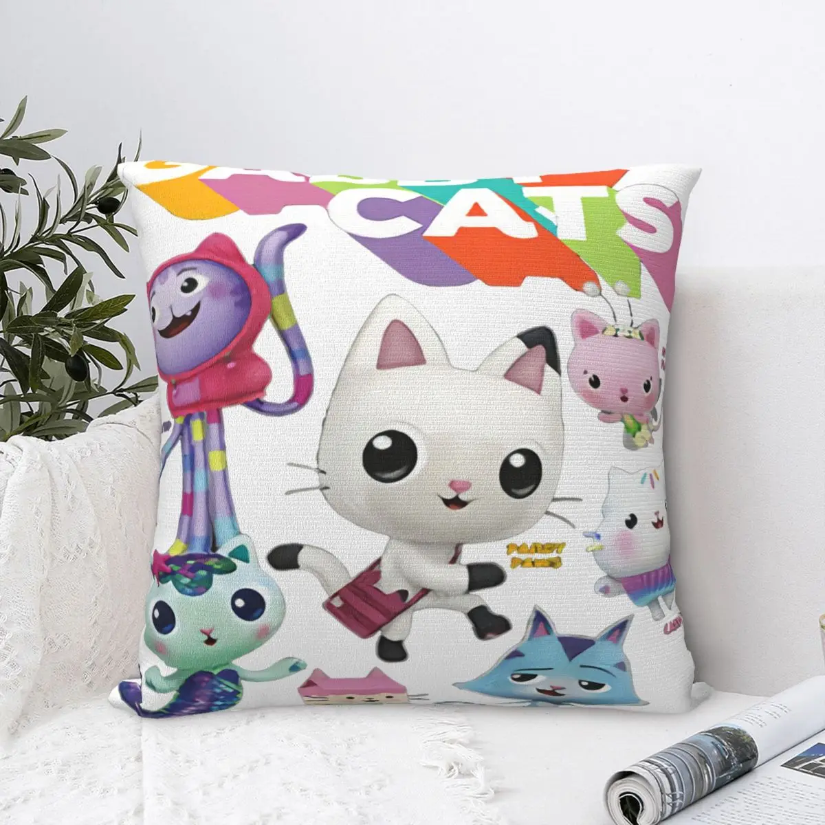 

Gabbys Dollhouse 2023 New Cute Pillowcase Printed Sofa Car Cushion Cover