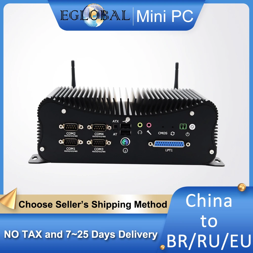 Мини-ПК без вентилятора промышленный настольный компьютер с Windows 10 Pro i5 8250U i7 6567U 6 *