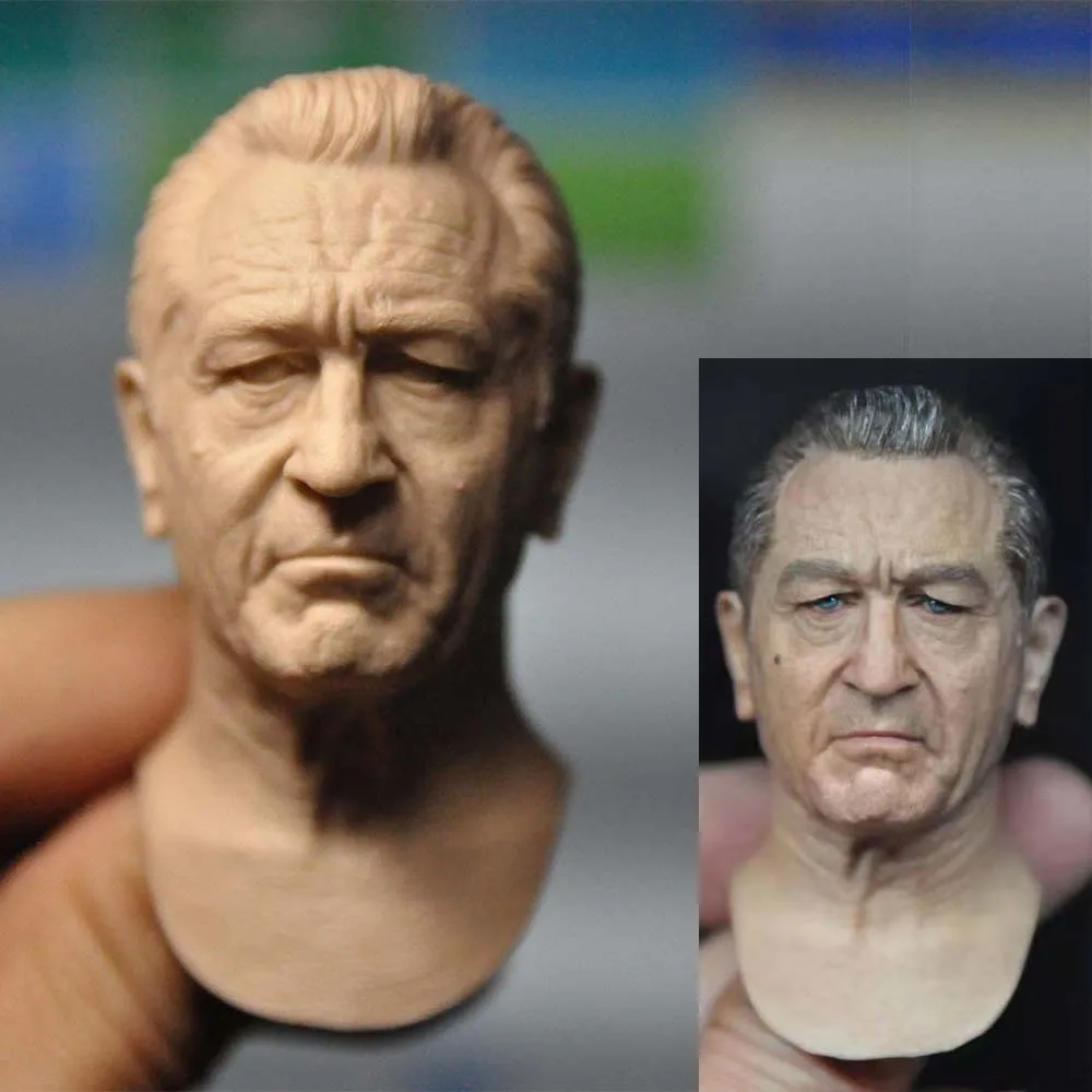 

Hot Sale 1/6 Male Soldier Robert De Niro Unpainted Head Sculpture Model Accessories Fit 12'' Action Figures Body In Stock