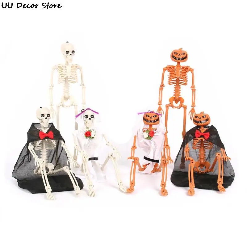 

1pc Halloween Human Bones Skeleton Posable Joints Groom Bride Full Body Halloween Party Decoration Favors Scary Props
