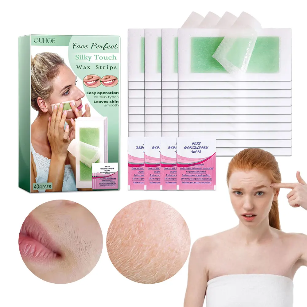 40 шт./компл. вощеная бумага для удаления волос на лице профессиональная