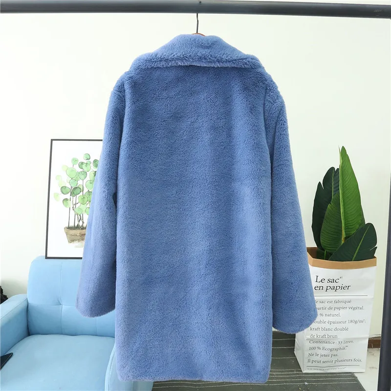 Faux Fur Coat Women Autumn Winter 2022 Casual Loose Long Jackets Female Soft Fur Plush Outwear Thick Warm Oversize Clothing