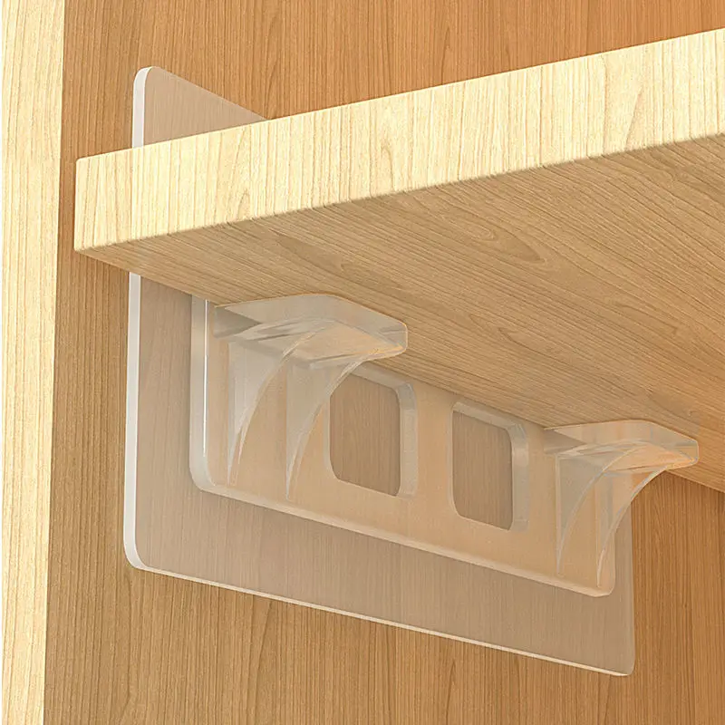 

Punch-free Wardrobe Layered Partition Support Shelf Right Angle Bracket Support Paste Screw Hook Clapboard Sticker Wall Hangers