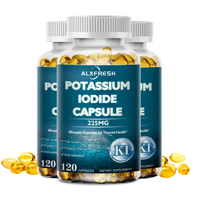 

Potassium Iodide Supplement 225 mg - 120 Capsule Dietary Thyroid Support Protectant, KI Iodine Tablets Vitamin Optimum Potassium