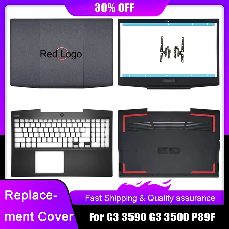 

New Laptop LCD Back Top Cover For Dell G3 3590 G3 3500 P89F Front Bezel Palmrest Upper Bottom Base Case Hinges Rear Lid Black