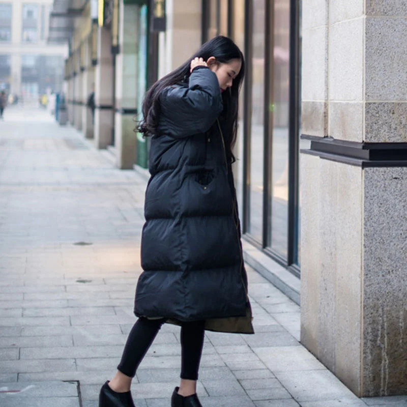 Autumn Winter Jacket Women Parka Warm Thick Long Down Cotton Coat Female Loose Oversize Hooded Women Winter Coat Outerwear