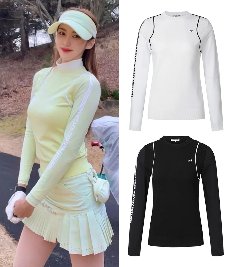 Golf Shirts Spring Summer Knit Long Sleeves Women's Ice Sleeve Golf Top UV protection lightweight cooling sleeves Golf Clothes
