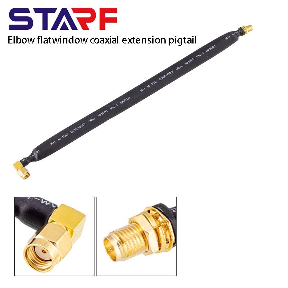 

RP-SMA Male To RP-SMA Female Flat Coaxial Extension Pigtail 25cm For 802.11ac, 802.11n, 802.11g And 802.11b WiFi Standards