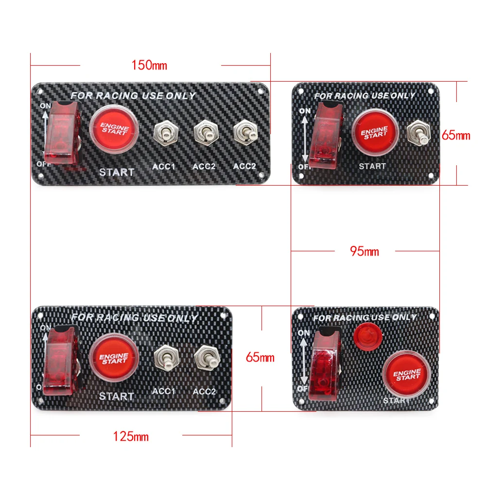 

12 В Автомобильный светодиодный переключатель для гоночного автомобиля включение/выключение двигателя зажигания переключатель для панели аксессуары для модификации гоночных автомобилей