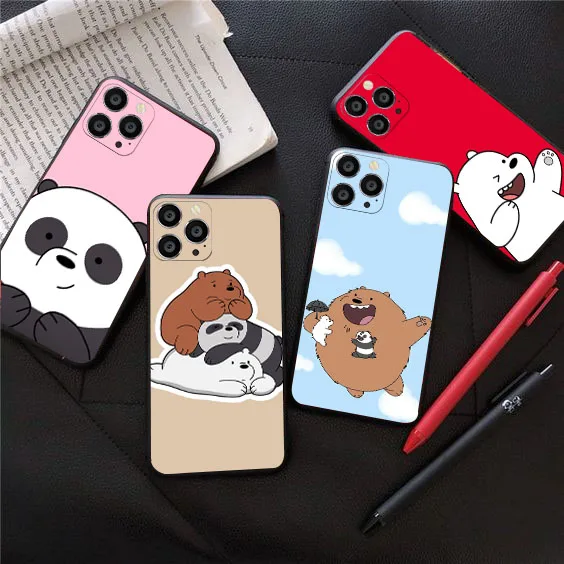 Фото Силиконовый чехол для Samsung J2, J4, J5, J6, J7, J8, A7, A8, A9, M31, A70, A71 Edge, Core Prime Pro Plus, зеркальные медведи №2