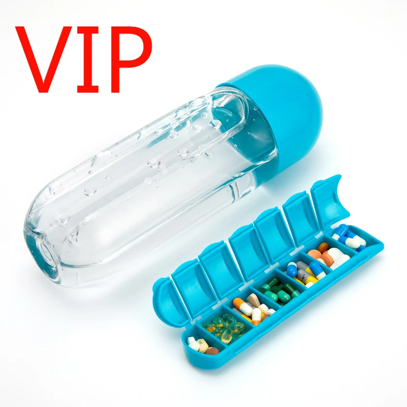 

600Ml Water Bottle with Pillbox -VIP HCC2657