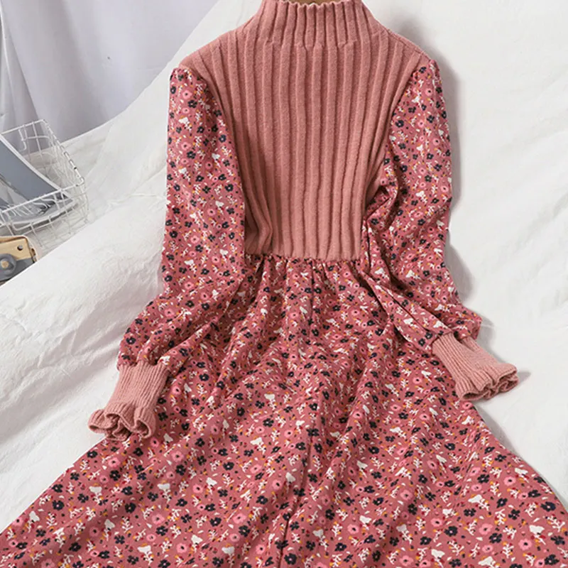 Зимнее вязаное нижнее платье женская осенне-зимняя одежда новинка 2024