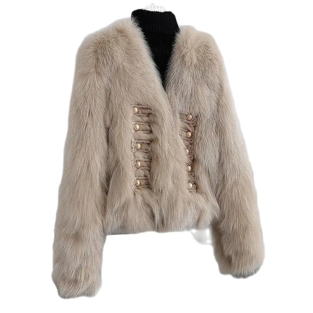 Британский аристократический стиль имитация лисьего меха модное пальто Mao