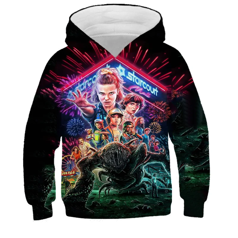 

Толстовка с длинным рукавом и 3D-принтом из фильма «очень странные дела»