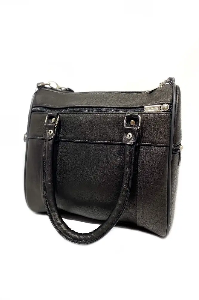 

Women Medium Real Leather Lady Shoulder, Sleeve Bag-Black