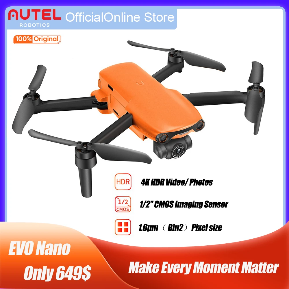 

Autel Robotics EVO Nano Drone 1/2" CMOS 4K HDR Camera RC Drone 249g 28mins Flight Beginner level Mini Camera Drone in stock