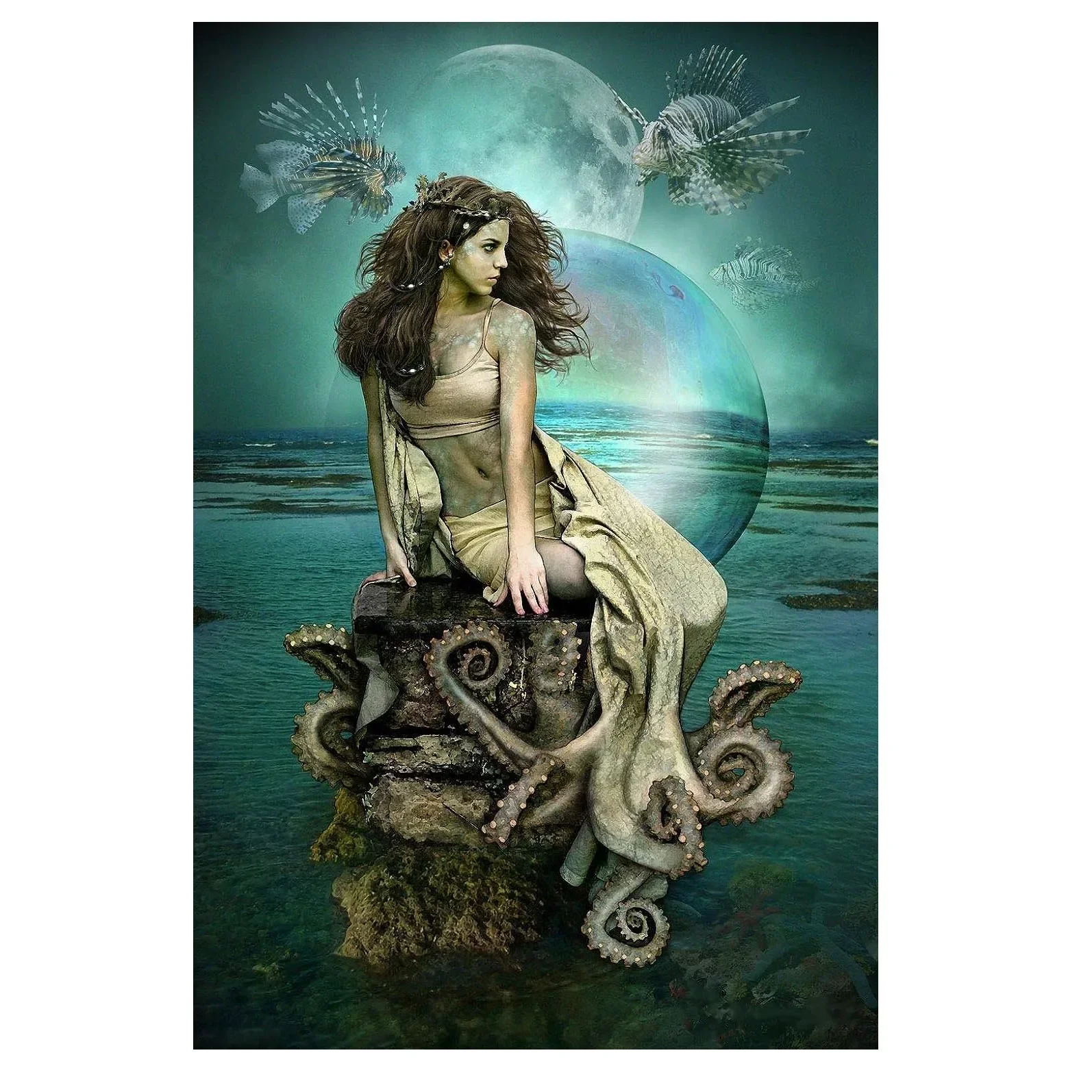 Современный стиль металлические таблички Олефина Rogatka Rusalka настенный декор