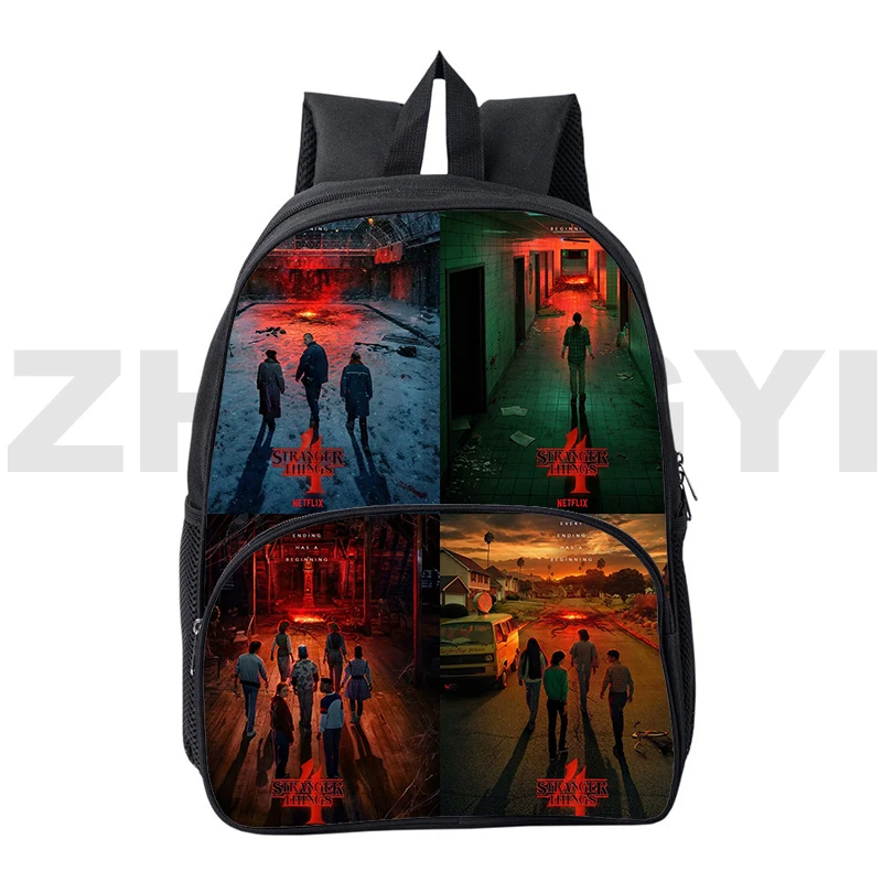 

Harajuku Stranger Things Season 4 Backpacks Trend Female Mochila 12/16 Inch Kindergarten Kids School Bags Top Quality Crossbody
