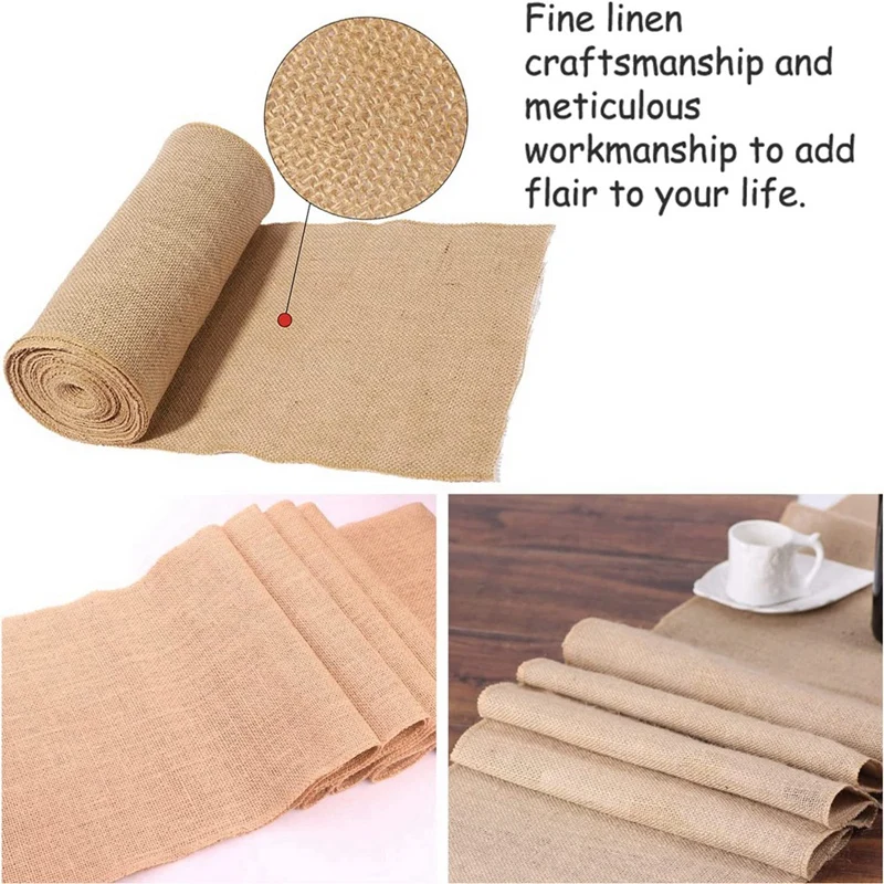 Скатерть 10 м х 30 см джутовая скатерть льняная ткань настольная дорожка в рулоне