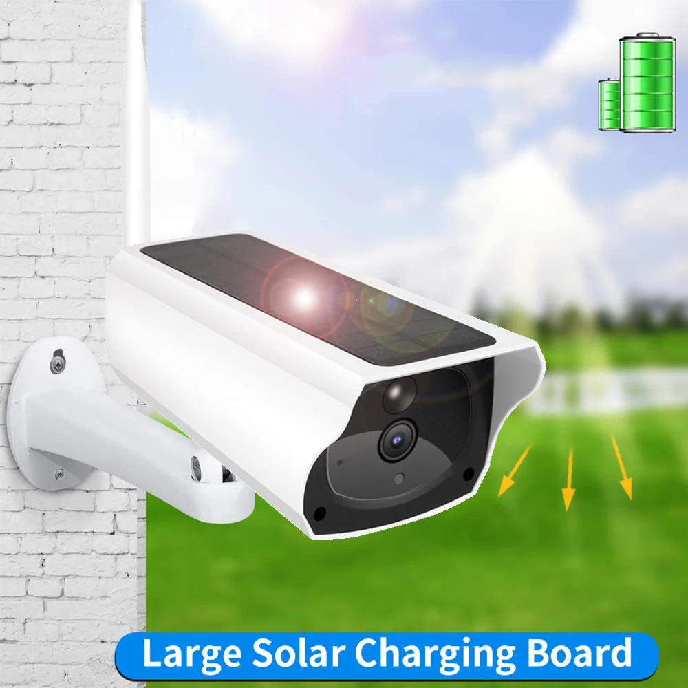 

Solar WiFi Camera Outdoor Waterproof Camera Wire-Free 1080P Security Video Camera WiFi Camera Solar Panel Rechargeable Battery