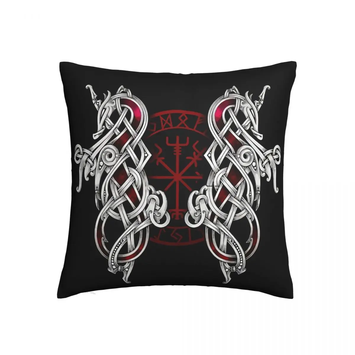 

Nidhogg Valhalla Vegvisir Throw Pillow Case Norse Mythology Vikings Cushion Home Sofa Chair Print Decorative Hug Pillowcase