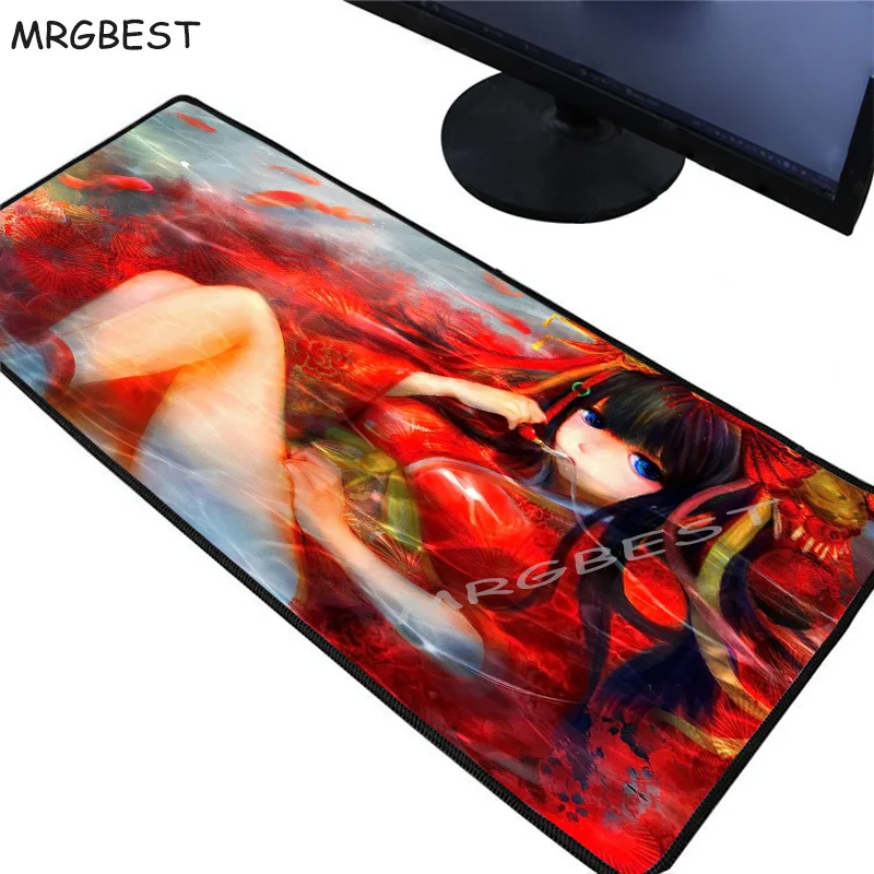 

MRGBEST Anime Demon Slayer Kimetsu No Yaiba Gaming Large Computer Mousepad XXL Lock Edge Mause Pads Pc Keyboard Desk Mat Csgo Xl