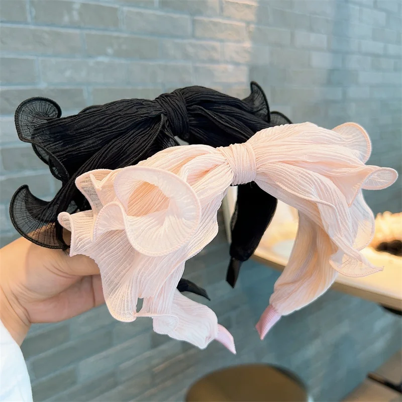 

Flounce Bow Headbands For Women Hairbands Korea Hair Accessories Hair Bows Flower Ribbon Head Wrap Hair Band