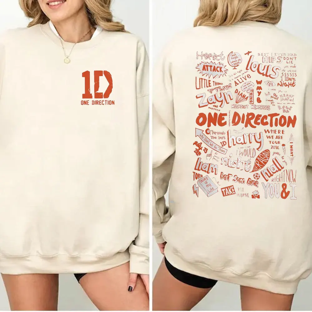 1D All Album Толстовка с круглым вырезом One Direction Мужчины Женщины Liam Payne Fans Member's Signature