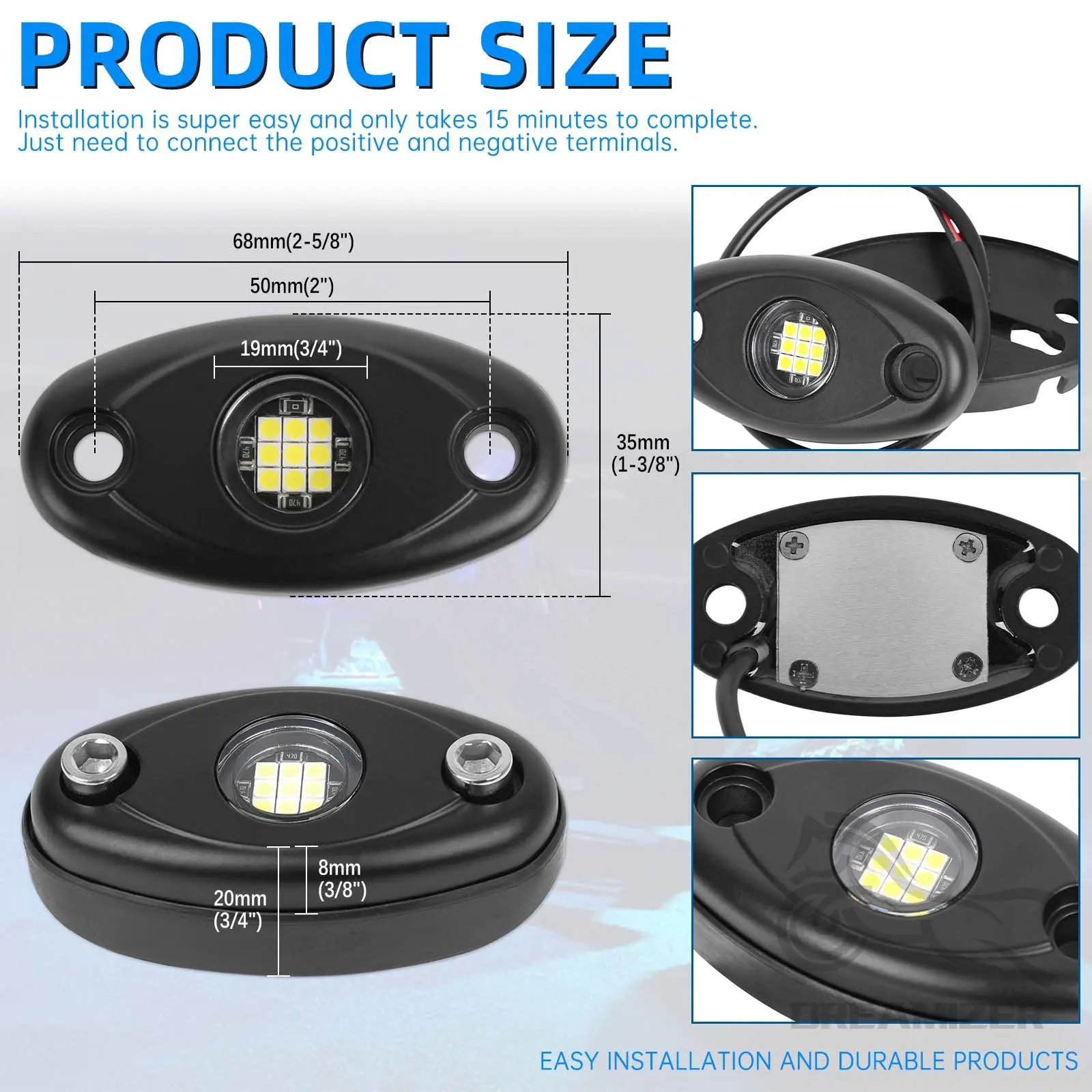 4-х Предметный 9-дюймовый Яркий Набор Автомобильных Атмосферных Ламп Для