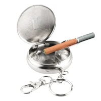 mini portable vehicle stainless steel smoking accessories cigarette ashtray key chain cigarette supplies