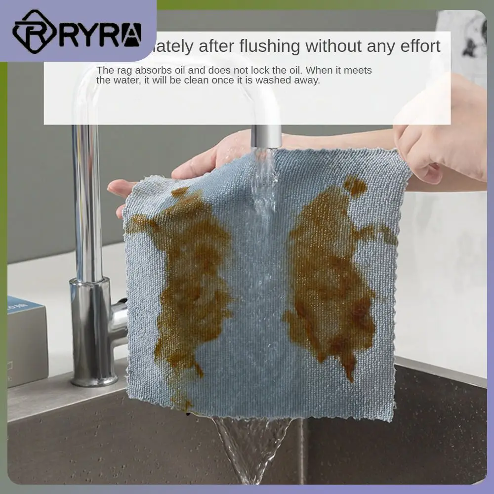 

Wipes Convenient Microfiber Polyester Brocade Rag Reused Simple Dry And Wet Kitchen Clean Dishcloth Cleaning Cloths Scouring Pad