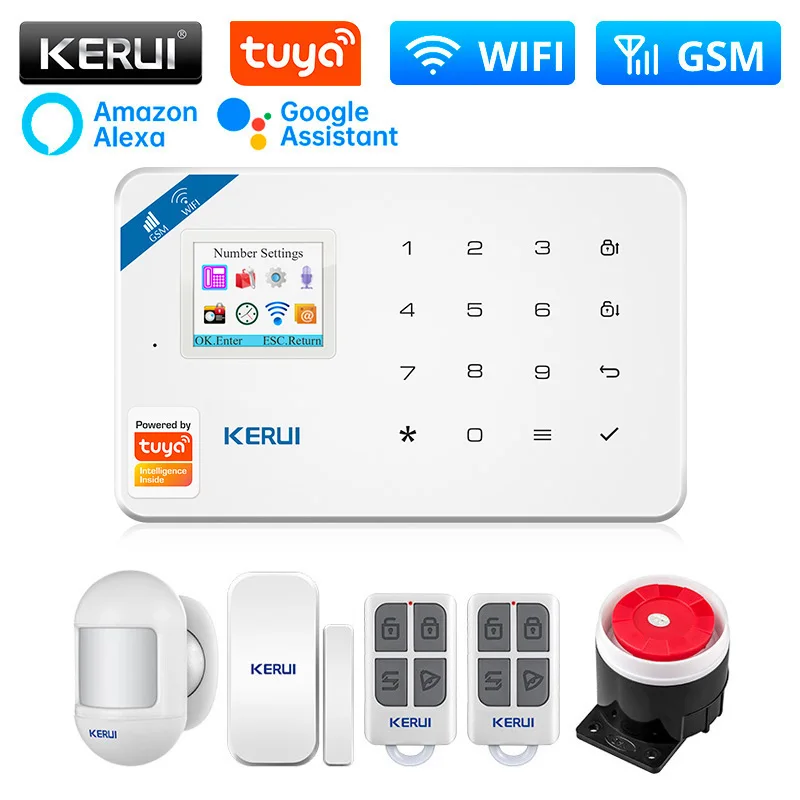 

KERUI W181 Security Protection WIFI Tuya Smart Home Security Alarms For Home Alarm System Kit 6 Languages Garage Alexa 433Mhz
