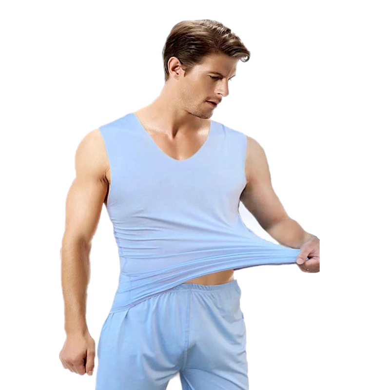 

2021 Summer Ice Pajama V-collar Trackless Pajamas Men's Shorts Home Wear Suit Pants Thin Section Short Sleeve Two-piece Suit
