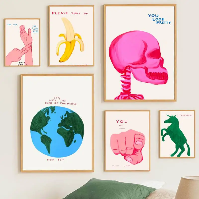 

Художественный плакат David shrigley, плакаты, принты, настенные картины, украшение для гостиной и дома