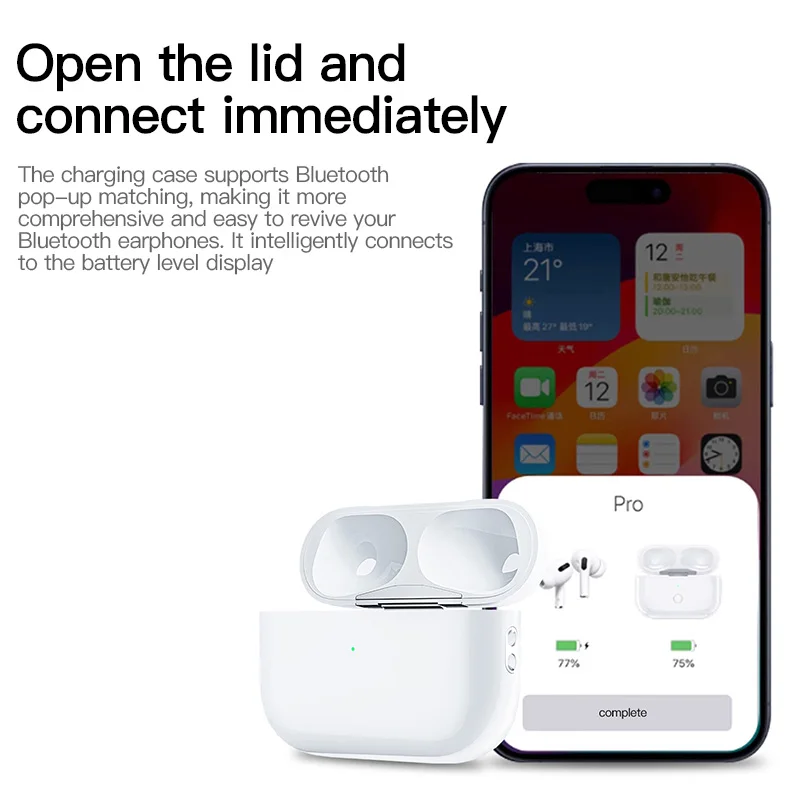 Фото Запасной зарядный кейс с LED-индикатором для AirPods Pro 1 2 3 TWS Bluetooth-наушников, аксессуары для зарядки. №5