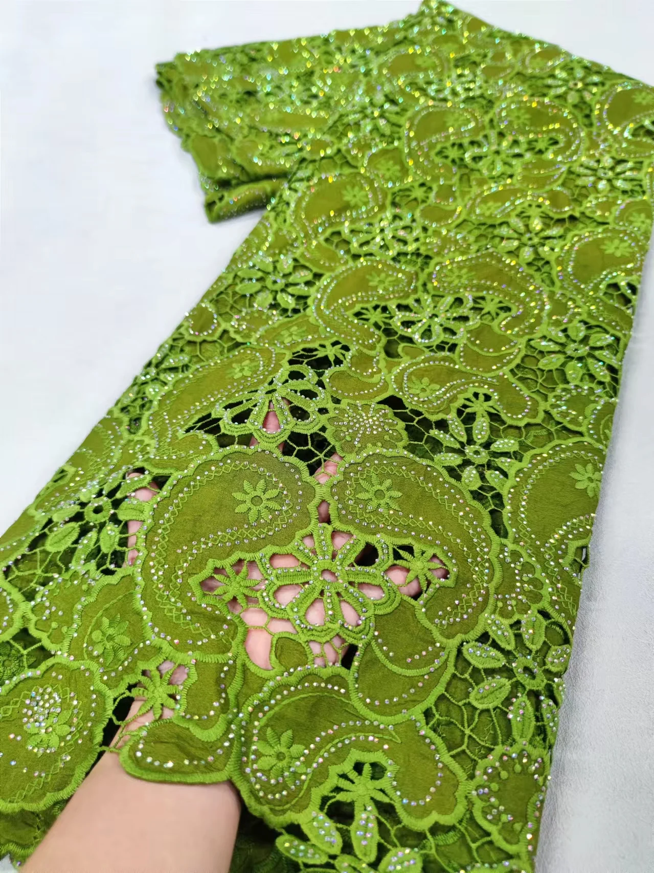 2024 африканская кружевная ткань с блестками нигерийская сетчатая 5 ярдов высокое