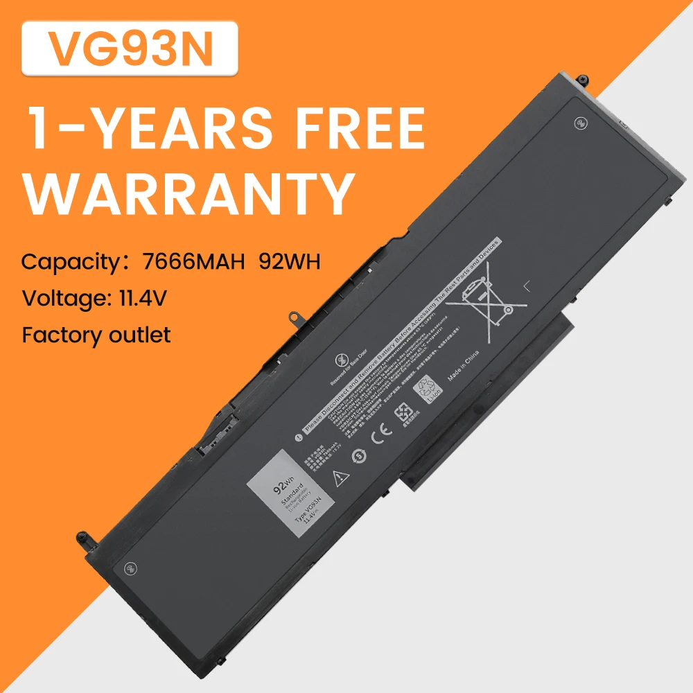 Аккумулятор VG93N для ноутбука DELL Precision 15 3520 3530 M3520 M3530 Latitude 5480 5490 5580 5491 5591 5495 Series 11 4 V