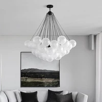 modern frosted glass ball chandeliers nordic childrens room hanging lamps dinning living room gold black led lighting fixtures